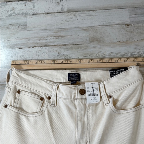 J. Crew Factory ECRU Wide Leg Jeans NWT - Picture 3 of 5